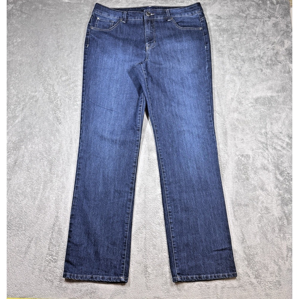 Bandolino Samantha Jeans Womens 14 Regular Bootcut Stretch Dark Wash Denim